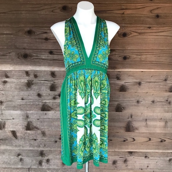 Bailey Blue Deep V, Knotted Racer Back Dress Med - Picture 1 of 8